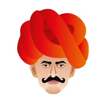 Rajasthani Rabari man close up Stock Illustration
