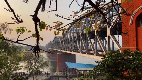 Rajghat bridge varanasi Stock Footage 250935795