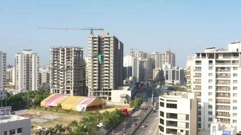 Rajkot, India - 07/01/2024: party plot and the construction work of many Vídeos de archivo 278905244