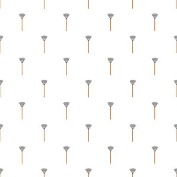 Rake garden tool seamless pattern on white background Stock Illustration