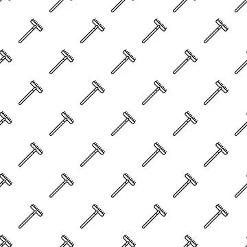 Rake garden tool seamless pattern background creating texture Stock Illustration