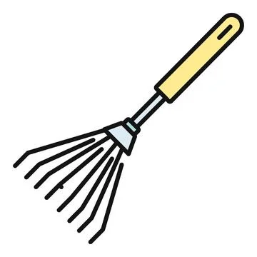 Rake for garden work cleaning and maintenance Ilustração Stock