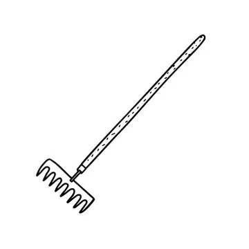 Rake for the garden.Tools for earthworks Illustration