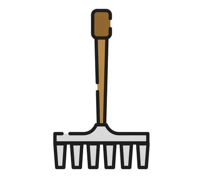 Rake icon illustrated in vector on white background Stock Illustration