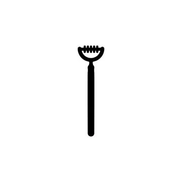 Rake icon. Simple style garden cleaning company poster background symbol. R.. Stock Illustration