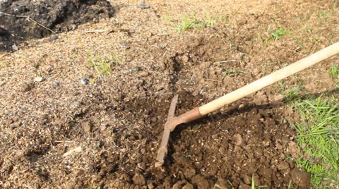 Rake leveled the ground Video stock 49941544