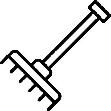 Rake Line Icon Design Stock Illustration