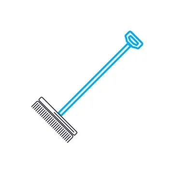 Rake linear icon concept. Rake line vector sign, symbol, illustration. Stockillustratie