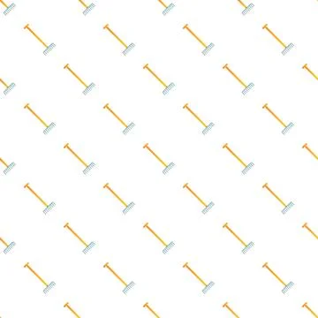 Rake seamless pattern creating a gardening tools background Illustrazione stock