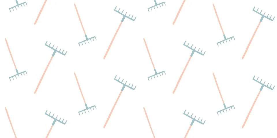 Rake seamless pattern. Suitable for backgrounds, wallpapers, fabrics, textile Stock Illustration