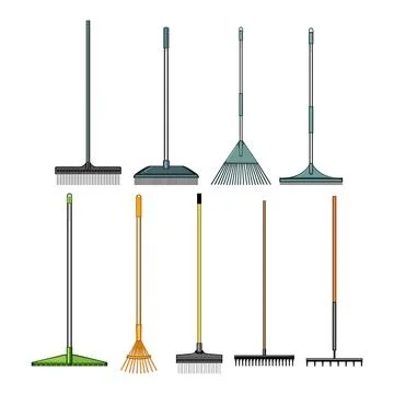 Rake set cartoon vector illustration Illustration
