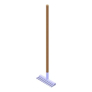 Rake tool icon, isometric style Stock Illustration