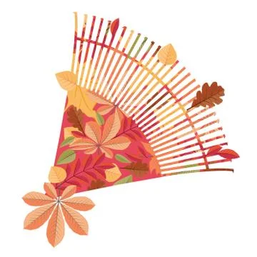 Raker with fallen leaves Stock Illustration