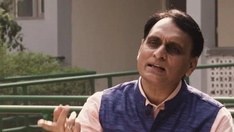 Rakesh Sinha Bigwig of India's RSS: Religions and constitution in India Stock Footage 264303702