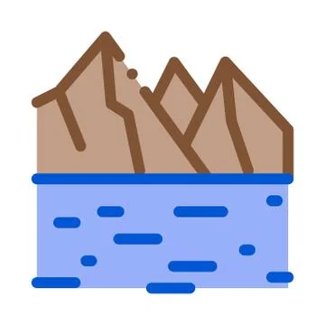 Raking current river icon vector outline illustration Ilustração Stock