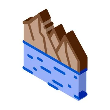 Raking current river isometric icon vector illustration Ilustração Stock