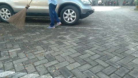 Raking Leaves Stock Footage 257454508