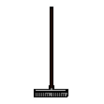 Raking rake pixel art vector illustration Ilustração Stock