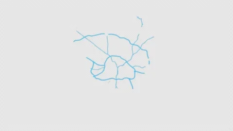 Raleigh City Line Map Self Drawing Animated Overlay, Alpha 4K 스톡 동영상 340286110