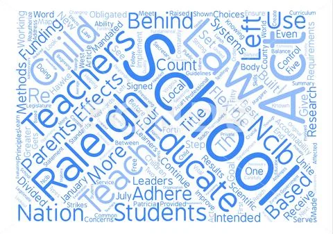 Raleigh Schools Implement No Child Left Behind Act Word Cloud Concept Text Ba Stock Illustration