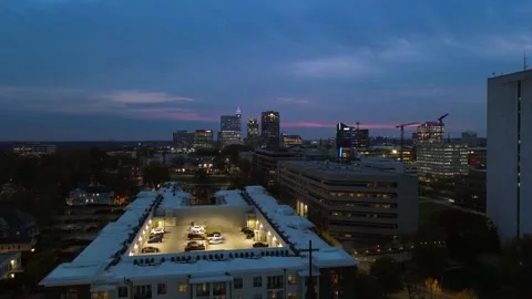 Raleigh skyline at dusk Stock Footage 321965311
