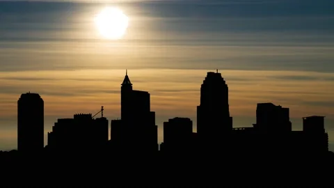 Raleigh Skyline, Time Lapse at Sunset, North Carolina, USA Stock Footage 152175501