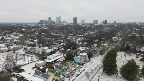 Raleigh snow cityscape Stock Footage 328534561