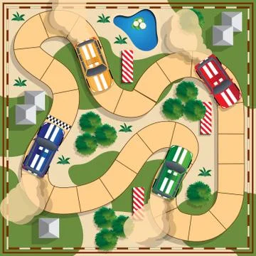 Rally. Board game. Stock Illustration