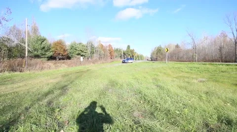 Rally car corner loses control Stock Footage 56861376