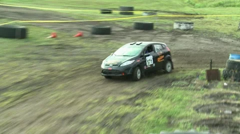 Rally Car Driving Course Video stock 52731265
