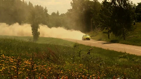 Rally car slow motion Vídeo Stock 7052941