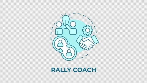 Rally coach blue concept icon animation Stock Footage 341020116