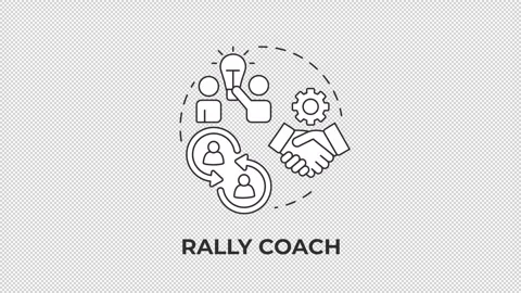 Rally coach line concept icon animation Stock Footage 340282951