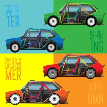 Rally at different times of the year Stock Illustration