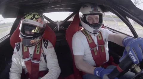 Rally driver in the car timelapse Stock Footage 43015861