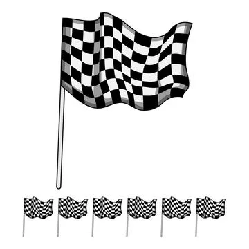 Rally finish flag cartoon vector graphic Stock Illustration