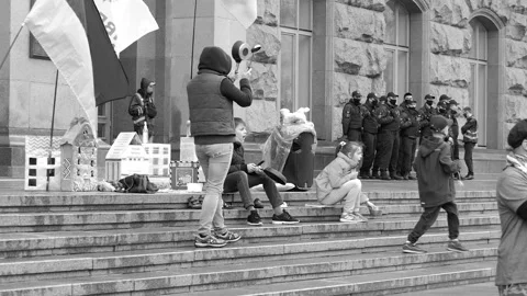 A rally, a picket, a protest, a demonstration, a strike - to solve the problem. Stock Footage 131978079