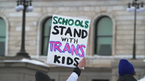 Rally in support of transgender kids Stock Footage