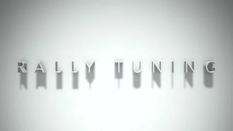 Rally tuning 3D title animation white text on a white background Stock Footage 299747469