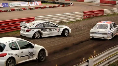 Rallycross racing Vídeo Stock 8360078
