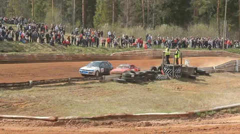 Rallycross racing rally championship Stock Footage