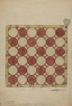 Ralph N Morgan, Quilt Pattern Square, 1941 Quilt Pattern Square Copyright:... Stock Photos