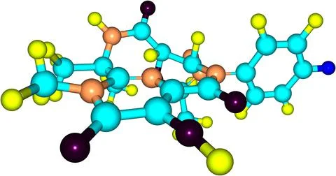 Raltegravir molecular structure isolated on white Stock Illustration