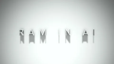 Ram in ai 3D title animation with shadows on a white background Stock Footage 297022431