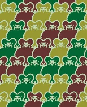 Ram Army Pattern seamless. Sheep Military texture. Farm animals Soldier Pro.. 库存插图