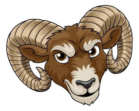Ram Billy Mountain Goat Sheep Bighorn Sport Mascot Stock Illustration
