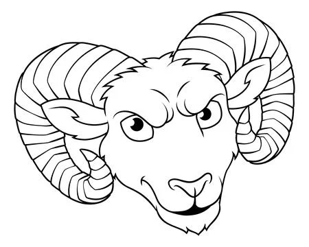 Ram Billy Mountain Goat Sheep Bighorn Sport Mascot Stock Illustration
