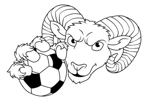 Ram Billy Mountain Goat Sheep Soccer Mascot Stock Illustration