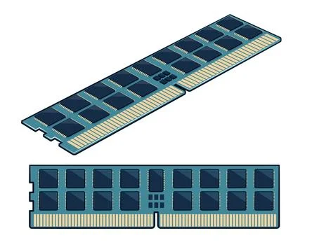 RAM card - hardware for computer Stock Illustration