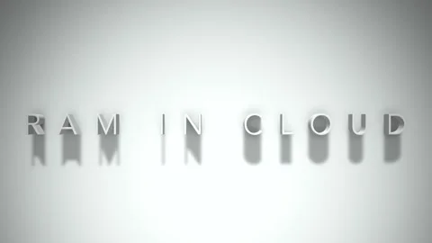 Ram in cloud 3D title animation white text on a white background Stock Footage 299369449